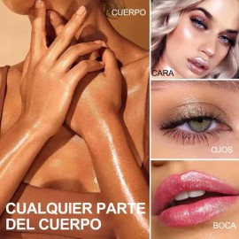 Iluminador Polvo De Hadas Belleza Rostro Cuerpo Maquillaje F Tono del maquillaje Rosa / Dorado / Bronce