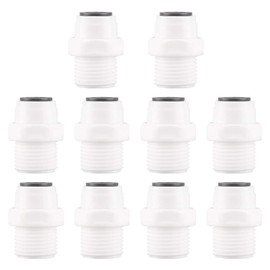 sourcing map 1/2 Inch BSP Male - 3/8 Inch Tube OD Straight Quick Connect Water Purifiers Tube Fittings Push in to Connector Filter Tube Quick Connector for RO Reverse Osmosis System 10pcs