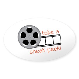 CafePress Sneak Peek Sticker Oval Car Bumper Sticker(10-Pack)