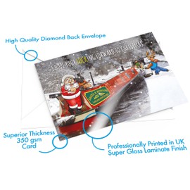 STREET SANTA - Narrowboat Christmas Card - Large A5 Card Size - Funny Canal Greeting Card - Made in the UK - LOCKingForward To Christmas - For Boat lovers - For Him Her Mum Dad