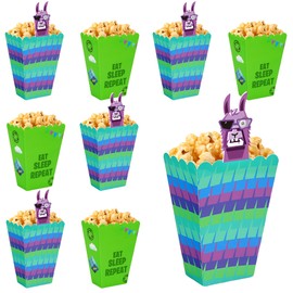 20Pcs Video Game Llama Popcorn Boxes, Battle Gamers Birthday Party Decorations Supplies Favors for Snack Treat Bags Goodie Candy Cookie Boxes