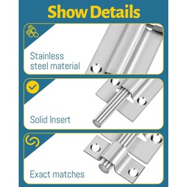 3 Inch Door Bolt Pack of 2, Leryati 75 mm Deadbolt Lock Sliding Latch Door Lock Stainless Steel Lock Door Bolt Outdoor Latch Latch Lock Gate Lock