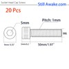 20 Pcs M6-1x50mm Stainless Steel Hex Socket Head Cap Screws