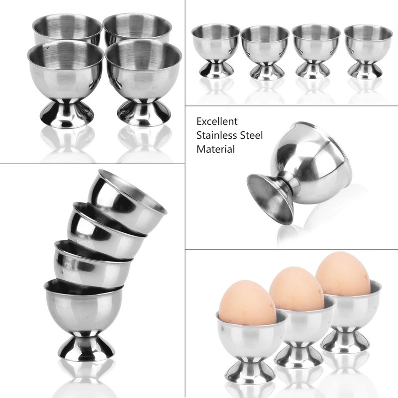 4PCS Egg Cup Set 40ml Stainless Steel High Temperature Resistant