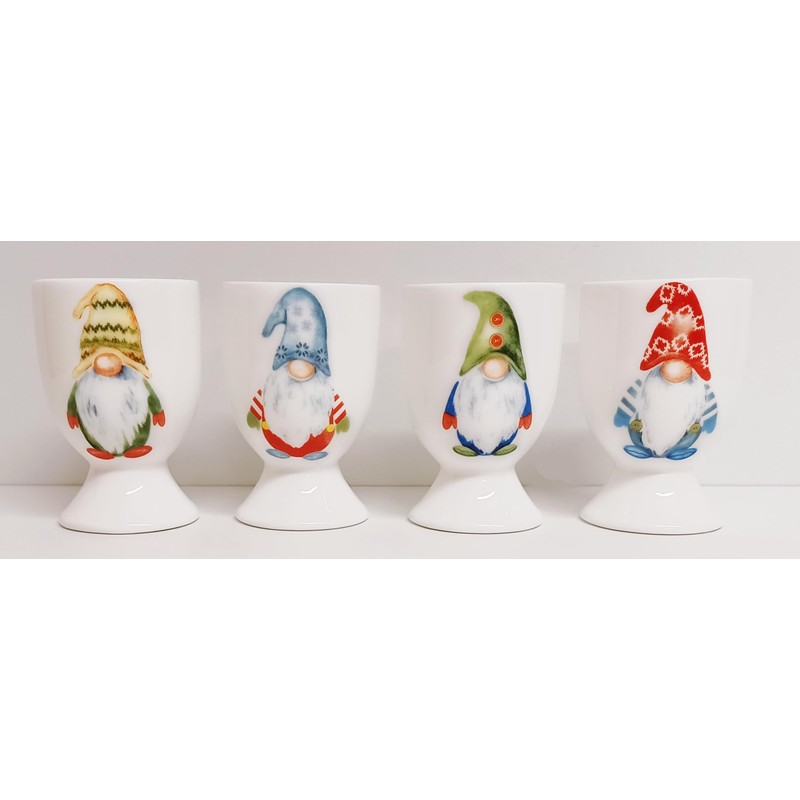 Lucky Gonks Egg Cups Set of 4 Bone China Gnome