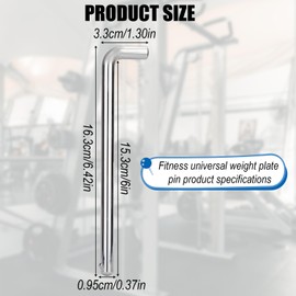 NQEUEPN Weight Stack Pin, 3/8 Inch Diameter 6 Inch Weight Loading Pin L Shaped Pin Tensile Weight Stack Extender Pin Weight Selector Pin Gym Pin Fitness Gym Equipment for Home Gym