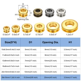 PATIKIL 15.5mm(5/8 inch) Solid Brass Hole Eyelets, 20 Pcs Arc Surface Self Backing Grommets with Washer for Shoes Clothes Crafts Bag Leather Craft, Bronze