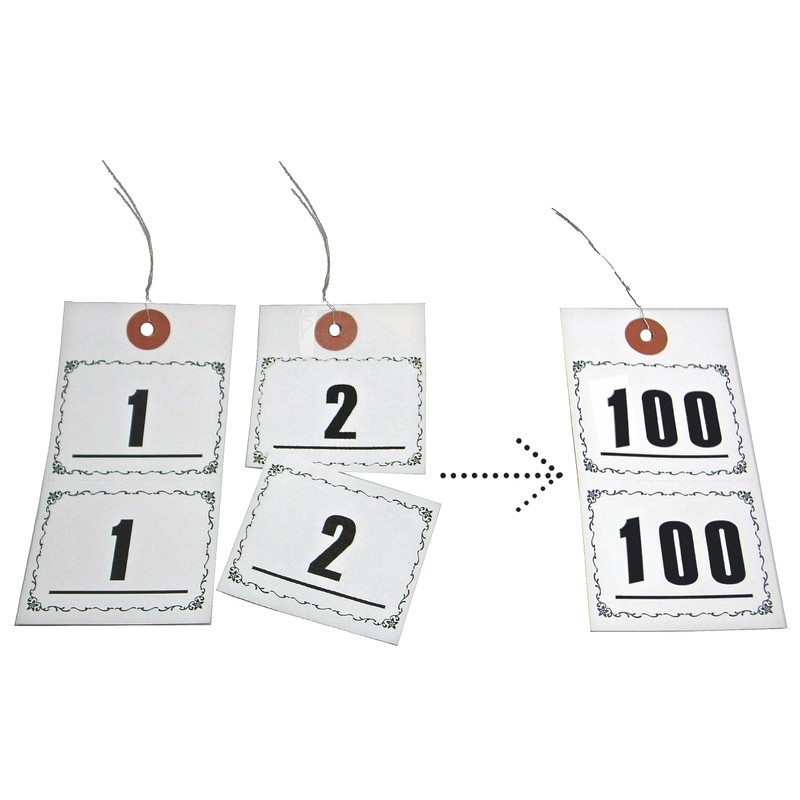 matuura Industrial Number with Checkerboard 荷札 Horizontal 55mmx Vertical 105 mm/Pieces