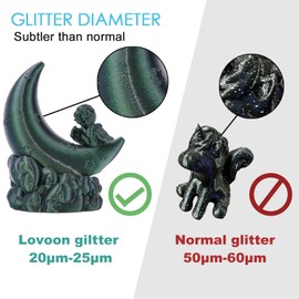 LOVOON 3D Printing PLA Filament 1.75mm Sparkle Glitter, Burnt Titanium 3D Printer Filament, Sparkle in Sunlight Filament, Subtle Glitter Under The Light, Galaxy Green, 1KG(2.2lbs)/Spool