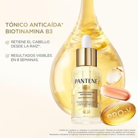 PANTENE, Tónico Capilar Anticaída+ para cabello saludable desde la raíz Pantene Biotinamina B3 Pro-V Miracles con Vitamina B3 y Biotina 52 ml