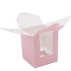 EUSOAR Individual Cupcake Boxes, 25pcs 3.6"x 3.6"x 4.3" Single Cupcake