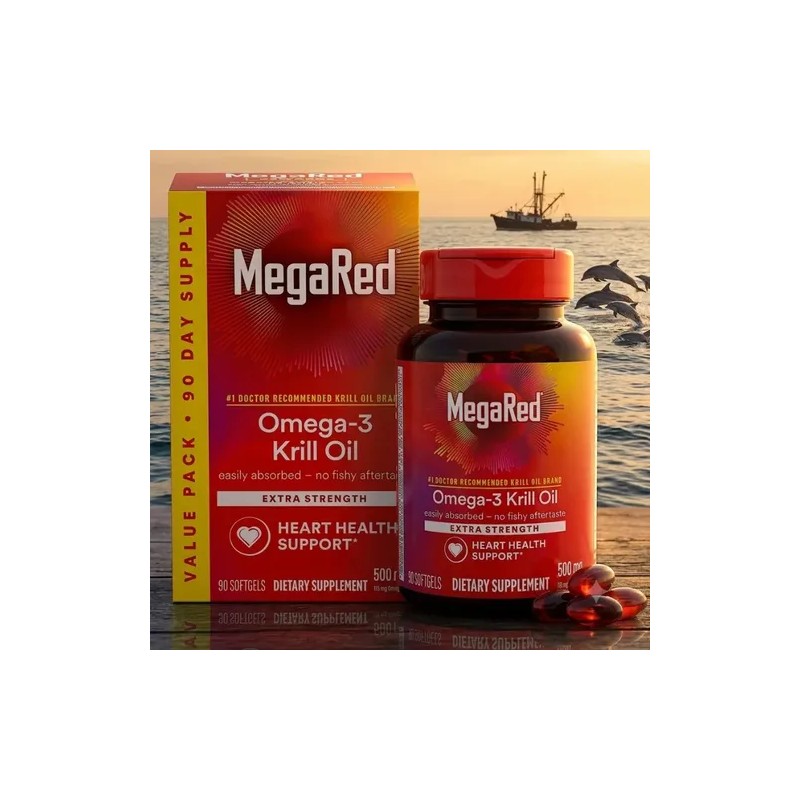 Aceite De Kril Omega 3 Megared Extra Strength 90 Cáps