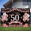 50th Birthday Banner Rose Gold Black Decoration 50th Birthday Women