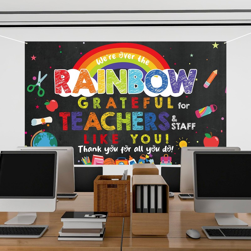 Teacher Appreciation Decorations Banner Backdrop Thank You Teacher Gifts Teacher
