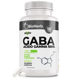 GABA 100% Puro (180 Cápsulas Para 180 Días) - | Acido Gamma Aminobutirico | Extremadamente Eficaz | Formulacion de Grado Farmaceutico | Absorcion Pote