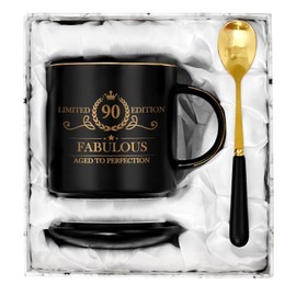 Cabtnca 90th Birthday Gifts for Women, 90 and Fabulous, Gifts for 90 Year Old Woman, Limited 90 Edition Mug, 90th Birthday Gift Ideas for Grandma Mom Aunt, 90th Birthday Mug, 12Oz