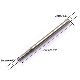 30Pcs Diamond Grinding Bits, 2mm Cylinder Head, 3mm Shank, 45mm Long Diamond Coated Burr Mounted Point