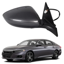 Dasbecan Right Passenger Side Mirror Assembly Compatible with Honda Accord LX Sport 1.5T 2018-2025 Power | Non-Heated | Gray Repalces# HO1321328 76208-TVA-A02, Modern Steel Metallic-3Pins