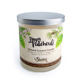 Pinyon & Patchouli Scented Natural Soy Candle, Essential Fragrance Oils, 100% Soy, Phthalate & Paraben Free, Clean Burning, 9 Oz.