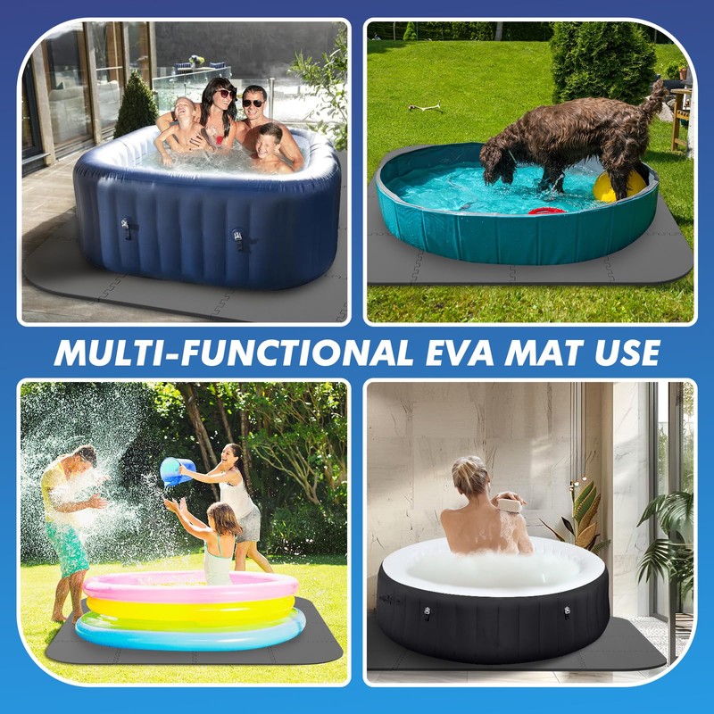 AFFLUENT 85IN 1/4" 6MM Thickness Inflatable Hot Tub Mat for