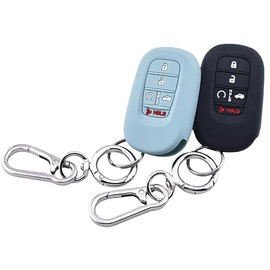 RUNZUIE 2Pcs 5 Buttons Silicone Key Fob Cover for 2025 2024 2023 2022 Honda Civic Accord Pilot HR-V CR-V Sport SI EX EX-L (Black/Mint Green)