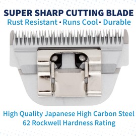 Bucchelli Detachable A Series Wide 9f Blade for Dog Grooming Cut Length 5/64" - 2.0mm Japanese Carbonized Steel Wide Blades for Dog Grooming Compatible A5 Series Clippers for Dogs Cat(9FW)