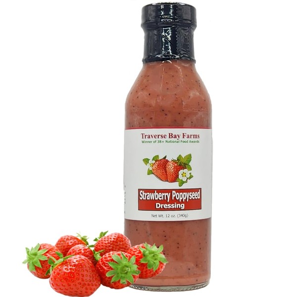 Traverse Bay Farms Strawberry Poppyseed Salad Dressing - Award Winning - Made in small batches. Direct from Northern Michigan's premier fruit growing region.