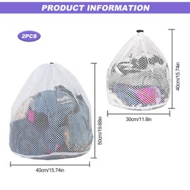 Wäschenetz Wäschebeutel für Wäschesack Waschmaschine Waschbeutel Waschnetz Wäschesäcke Klein Groß mit Kordelstopper 40x50cm 30x40cm