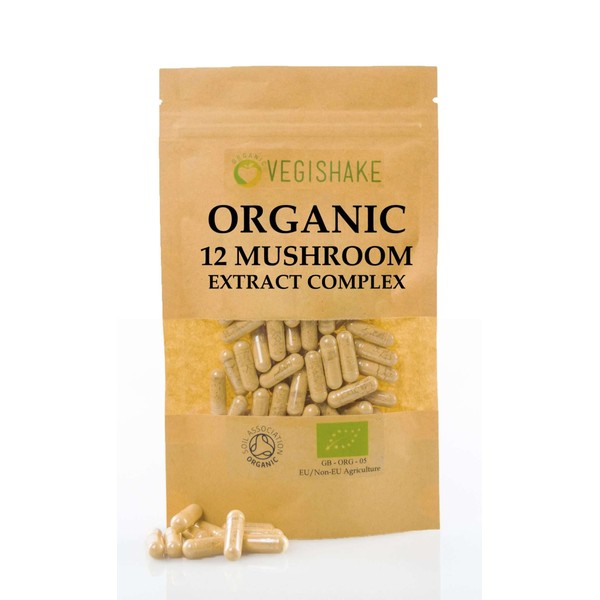 Organic 12 Mushroom 20:1 Extracts - Chaga Cordyceps Shiitake Reishi