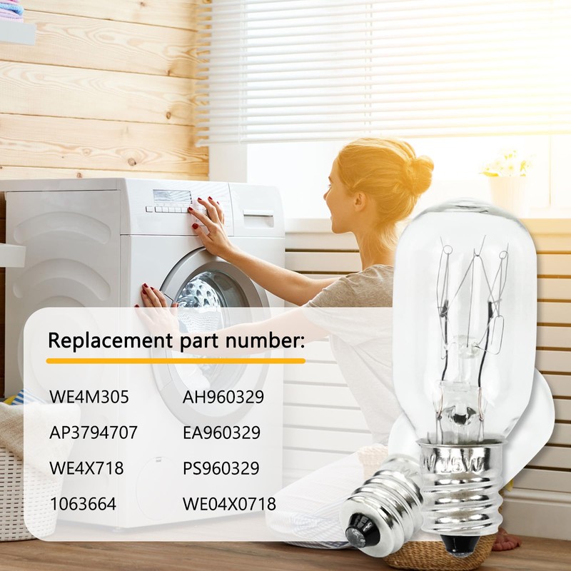 WE4M305 Dryer Replacement Bulbs Fits for GE/General Electric -120V 15W,