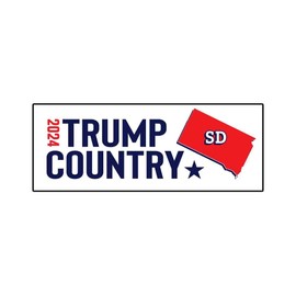 Trump Country SD 2024 Bumper Sticker Decal (3.37" x 9") | Peel & Stick | Political, Stickers, Politics, Republican, Trump, Vote