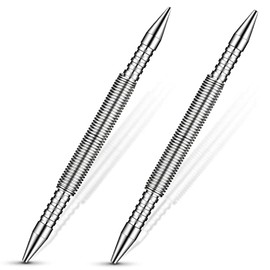 2 Pieces Spring Loaded Nail Set Spring Nail Punch Hammerless Trim Combination Tool Kit 1/32 Inch, 2/32 Inch, 3/32 Inch, 4/32 Inch Tools for Carpentry 3500 PSI of Impact Striking Force