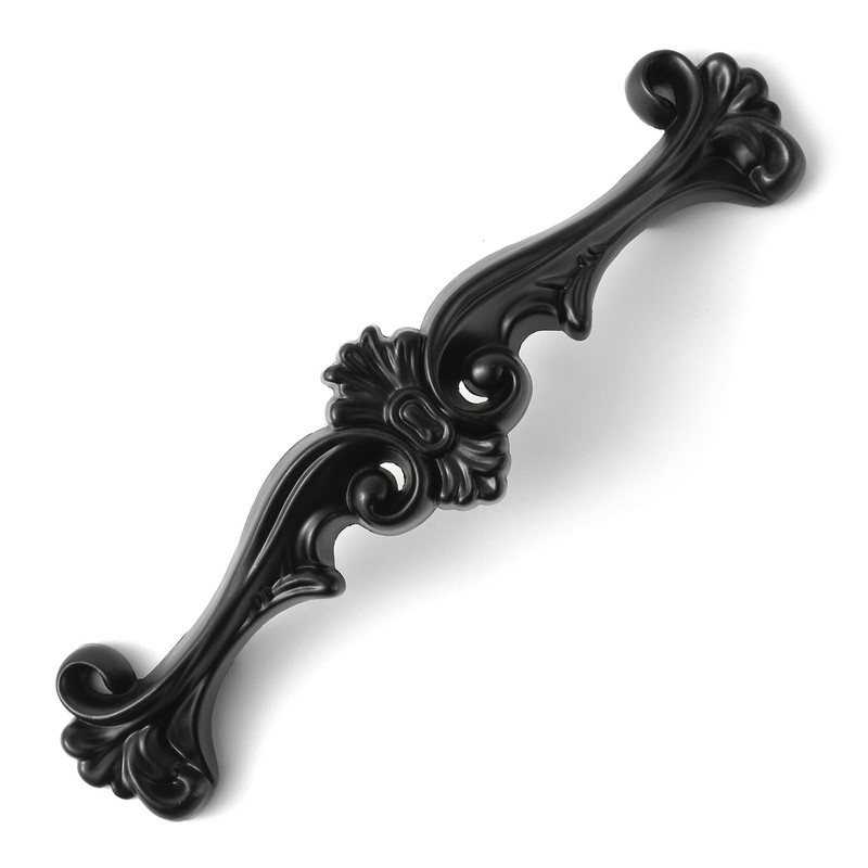 JETLAND Traditional Actique Cabinet Hardware - 6 Pack, Flat Black,