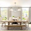 MEXO Modern Glass Chandeliers, Sputnik Chandelier Satin Nickel Pendant Lighting