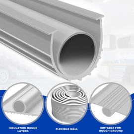 DGSL Garage Door Seals Bottom Rubber Weather Stripping Sealing Strip Replacement, Universal Weatherproof Threshold Buffering (20 Ft, Grey)