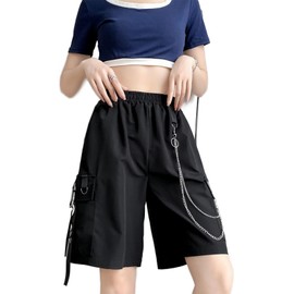 Goth Emo Alt Asymmetric Short Skirt Women's Summer Y2k Skirt Fashion Kpop Black Skorts, 3329-black