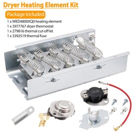 Dryer Heating Element Kit by SupHomie - Compatible with Whirlpool WED4800XQ0 WED4800XQ1 WED4800XQ3 WED4800XQ4 WED4800BQ1 WED4810EW1 WED4815EW0 WED4815EW1 WED4850BW0 WED4850BW1 WED4850HW0