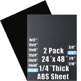 ABS Plastic Sheet 1/4 Inch Thick 24" x 48" (2-Pack),Two-Sided Heat Moldable Panel (Thermoplastic Textured Front & Smooth Back), Black Thermoform Board Great for DIY Projects, Decor, Handcrafts