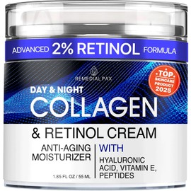 Collagen Face Cream with Retinol & Hyaluronic Acid - Anti Aging Moisturizer for Women & Men, Firming Day & Night Cream for Wrinkles, Hydrating Facial Lotion for All Skin Types