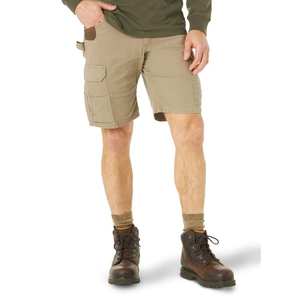 Wrangler Riggs Workwear Men's Relaxed Stretch Ranger Short, Dark Khaki,