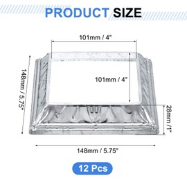 sourcing map 12Pcs Post Base Cover, 5.75"x5.75" (Internal Size 4"x4") Metal One-Piece Post Skirt, Porch Column Wrap for Post Fence Deck Cable Railing Baluster Stair Rails, Silver