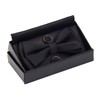 Silk Bow Ties For Men Black Pre-tied Solid Bowtie and