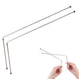 Pack of 2 Dowsing Rods, Energy Rod Made of 99.9% Pure Copper, Divination Tool, Spiritual Probe Rod for Water Search, Ghost Hunting, Treasure Hunting