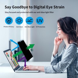 JiSiTeCai Magnetic Privacy Screen Compatible With MacBook Air 15.3 Inch (2023-2024, M2 M3 Chip - A2941 A3114) 15.3 inch Removable Matte Anti Blue Light Glare Filter for Mac Air 15.3" Laptop