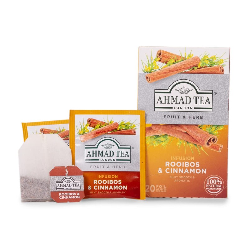 Ahmad Tea Tea Infusion, Rooibos & Cinnamon, 30G, 20 Count