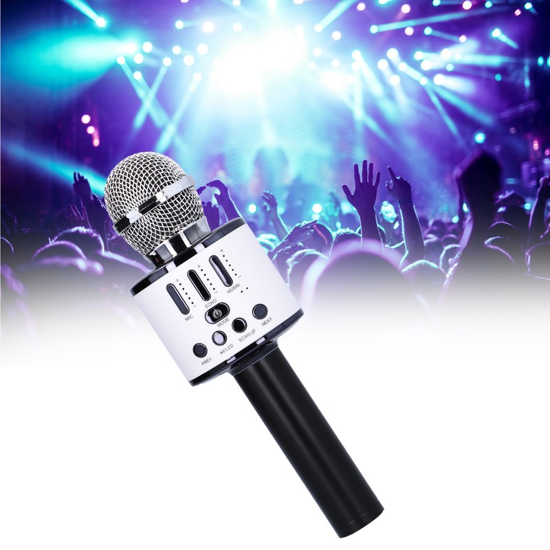 Q88 Microphone Wireless Bluetooth Karaoke LED Portable Handheld Black for