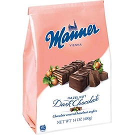 Manner Hazelnut Dark Chocolate Mignon Wafers in Bag, 14 Ounce