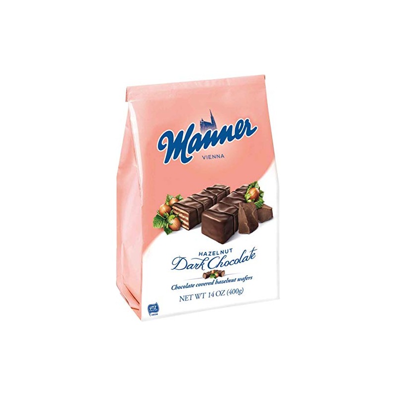 Manner Hazelnut Dark Chocolate Mignon Wafers in Bag, 14 Ounce