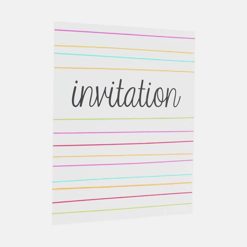 8x Invitation Cards + Envelopes - Birthday Party or Any