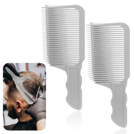 BOHUIZ 2Pcs Barber Fade Comb, Blend Fade Combs Professional Barber Positioning Hair Comb Flat Curved Push Edge Combs Hair Cutting Fades Guide Tools for Home & Salon Use